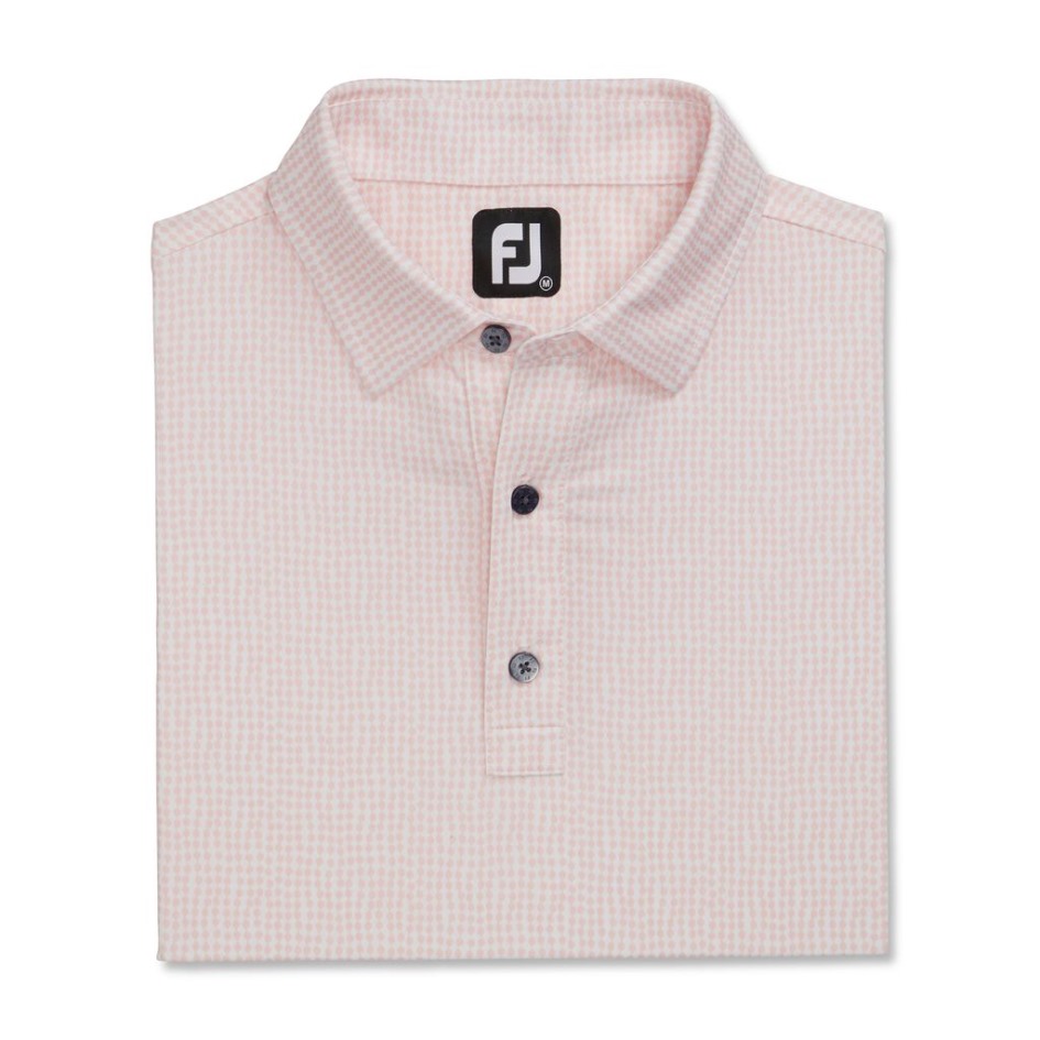 Footjoy Switzerland Perlenkette Print Lisle Selbstkragen Quarz Rosa-weiß