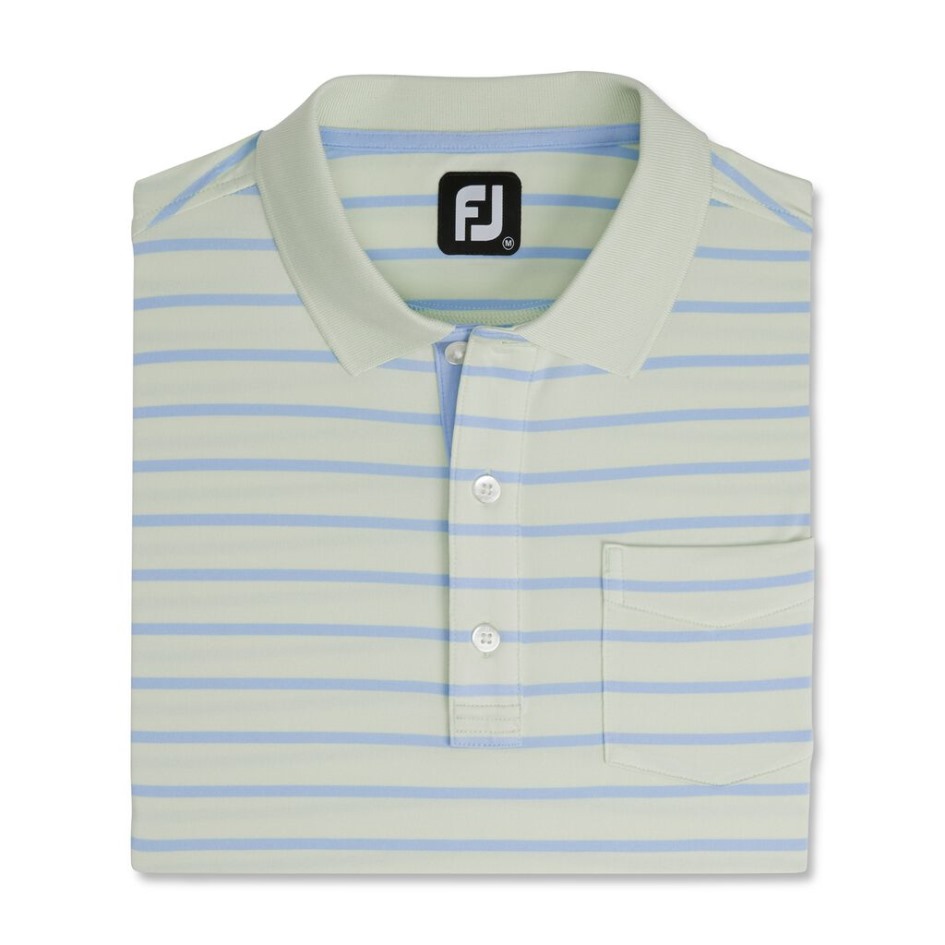 Maritimer Streifen Lisle Selbstkragen-vorsaison Stil Mint-sky Footjoy Schweiz