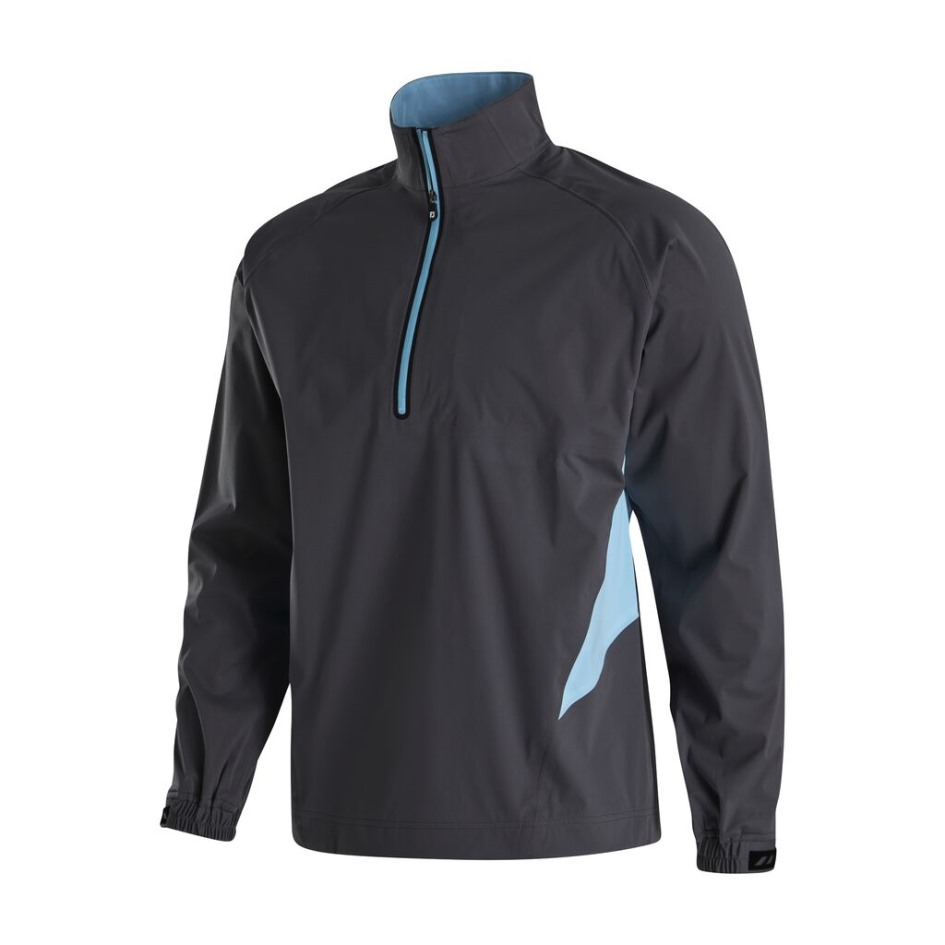 Footjoy Switzerland Charcoal-hellblauer Hydroknit-Pullover – Stil Der Vorherigen Saison