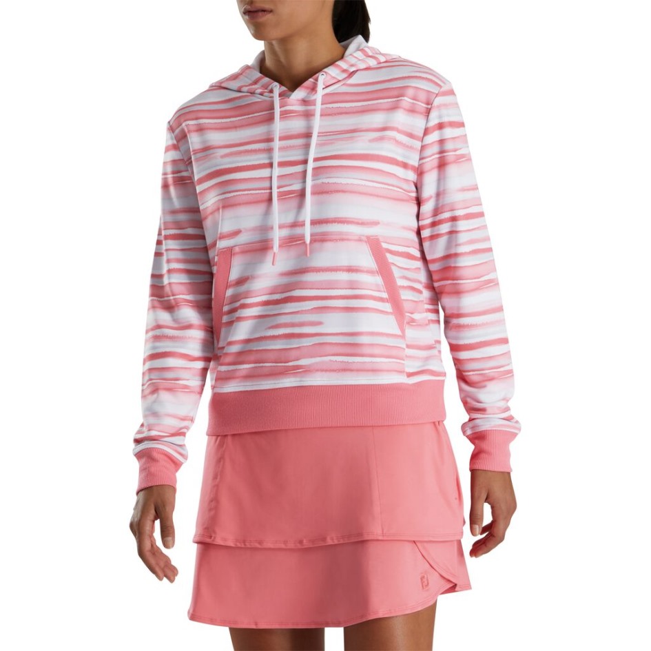 Watercolour Pullover Hoodie Damen Bright Coral Footjoy Switzerland