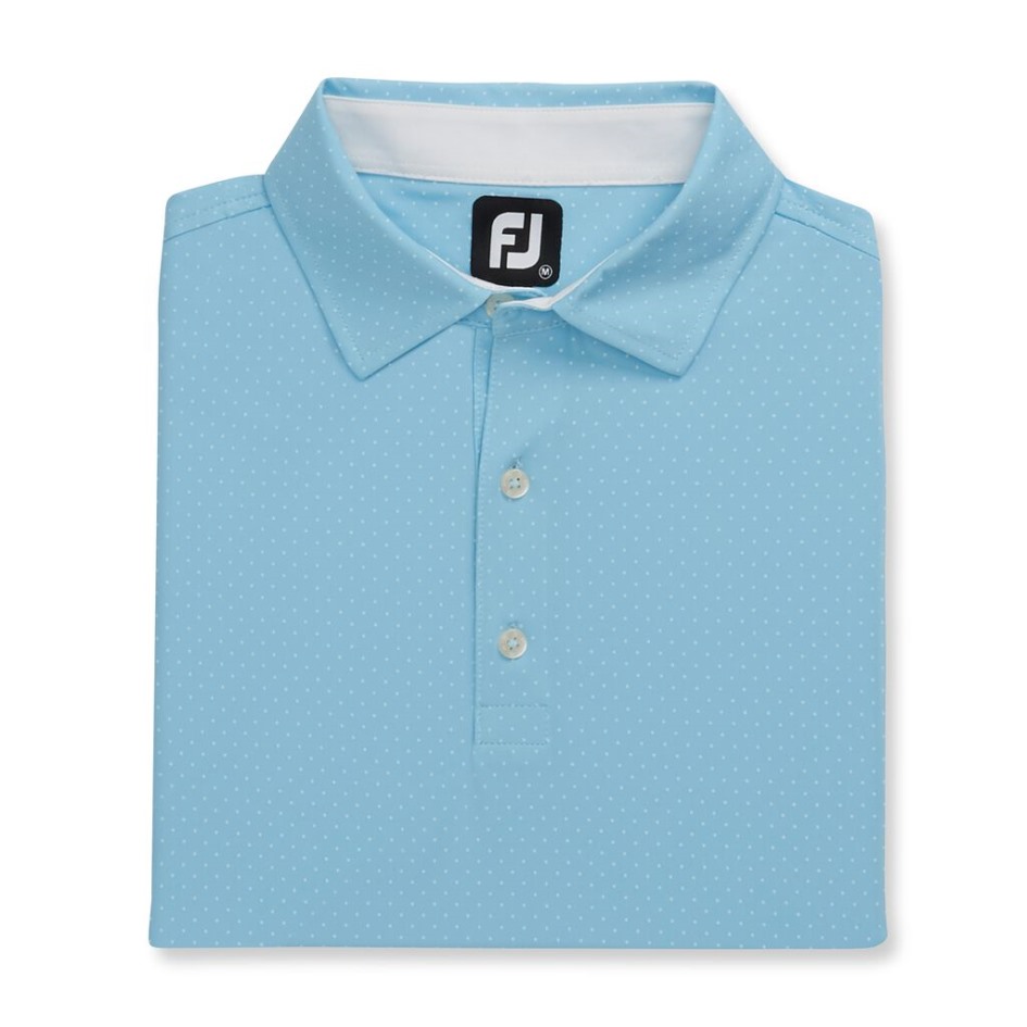 Elastischer Stehkragen Mit Punktdruck Footjoy Switzerland Hellblau