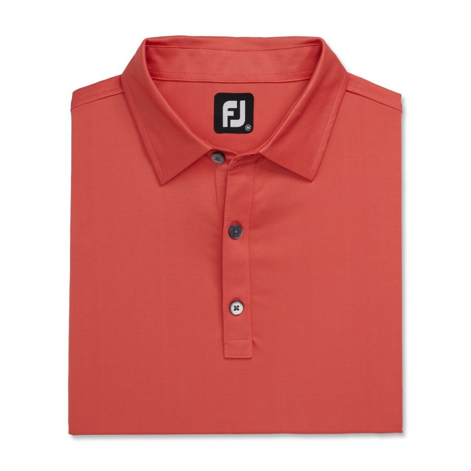 Slub-Garn, Einfarbig, Selbstkragend, Stil Der Vorherigen Saison, Footjoy Switzerland, Koralle