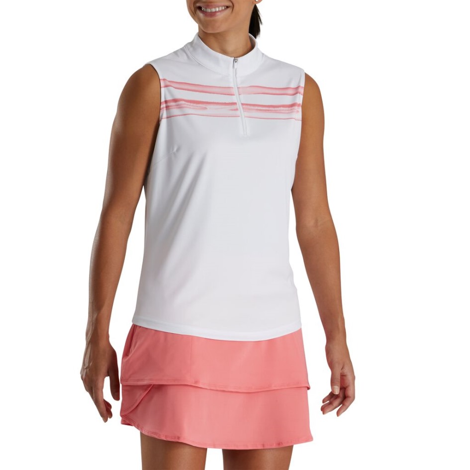 ärmelloser Aquarellblock Damen White-bright Coral Footjoy Switzerland