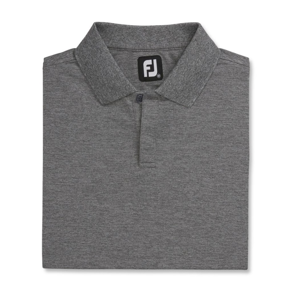 Heather Coal-Black Footjoy Schweiz Athletic Fit Pique Blockärmel Strickkragen – Stil Der Vorherigen Saison
