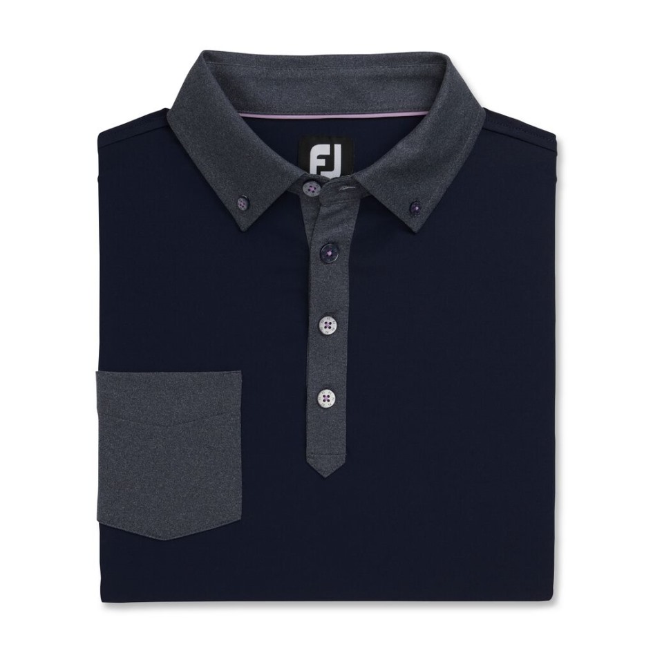 Footjoy Switzerland Farblich Abgestimmte Einfarbige Einfarbige Stofftaschen Mit Selbstkragen – Stil Der Vorherigen Saison Marineblau