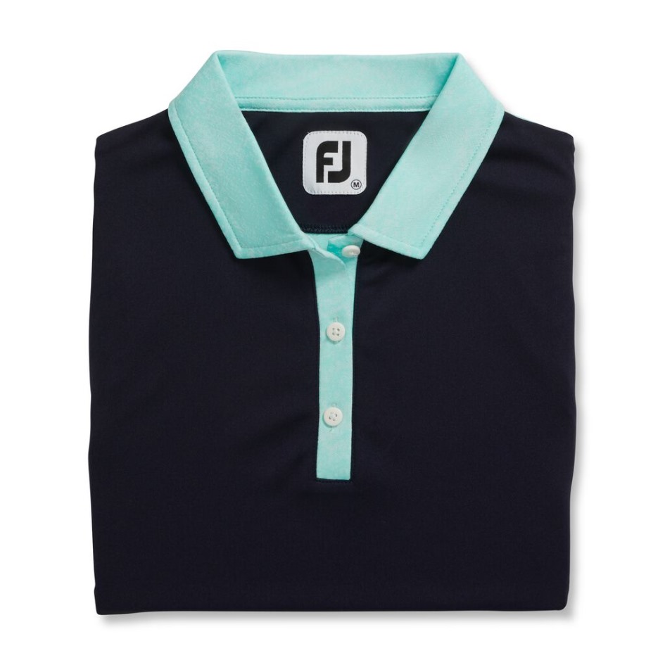 ärmelloses Jacquard-Hemd Hinten Damen-Stil Der Vorsaison Footjoy Switzerland Navy