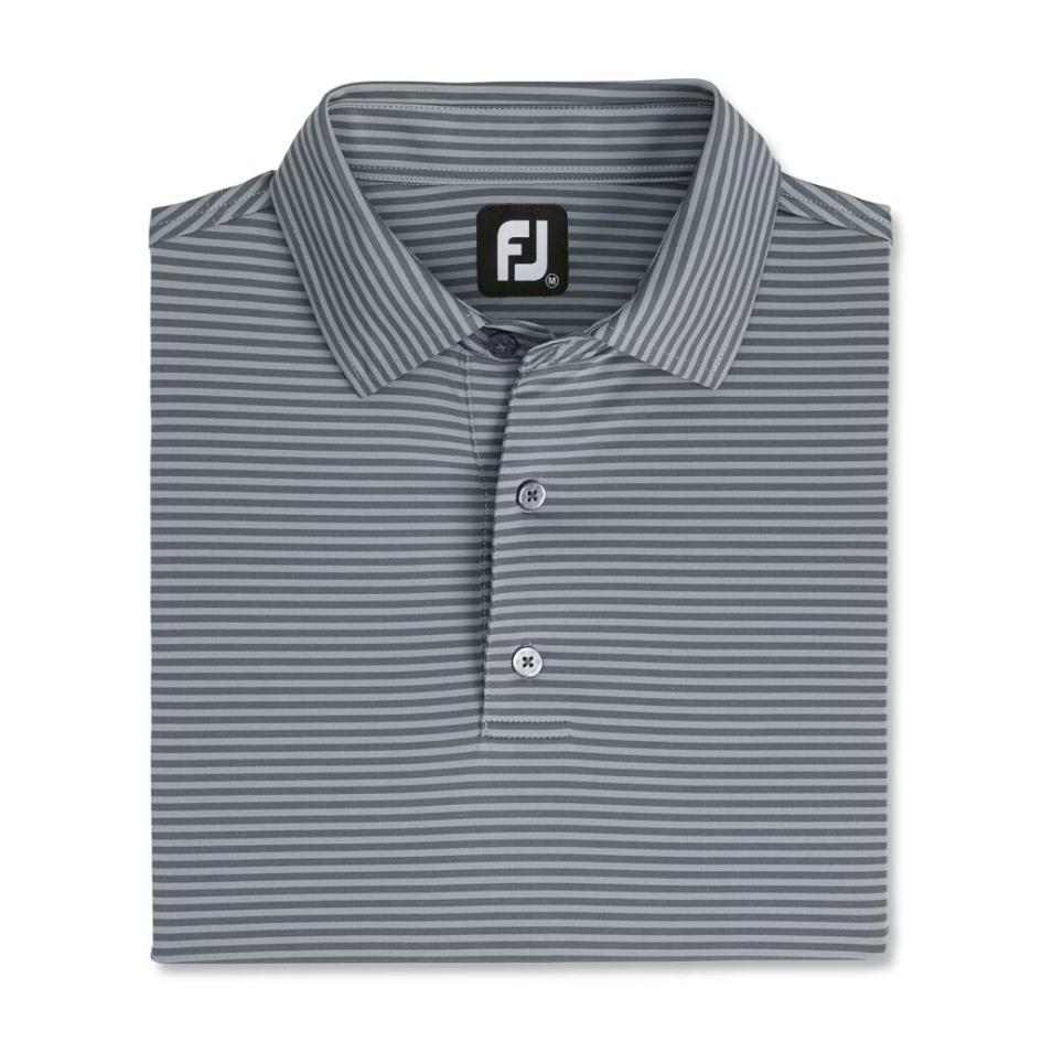 Grey-smoke Lisle Feeder Stripe Selbstkragen Footjoy Switzerland