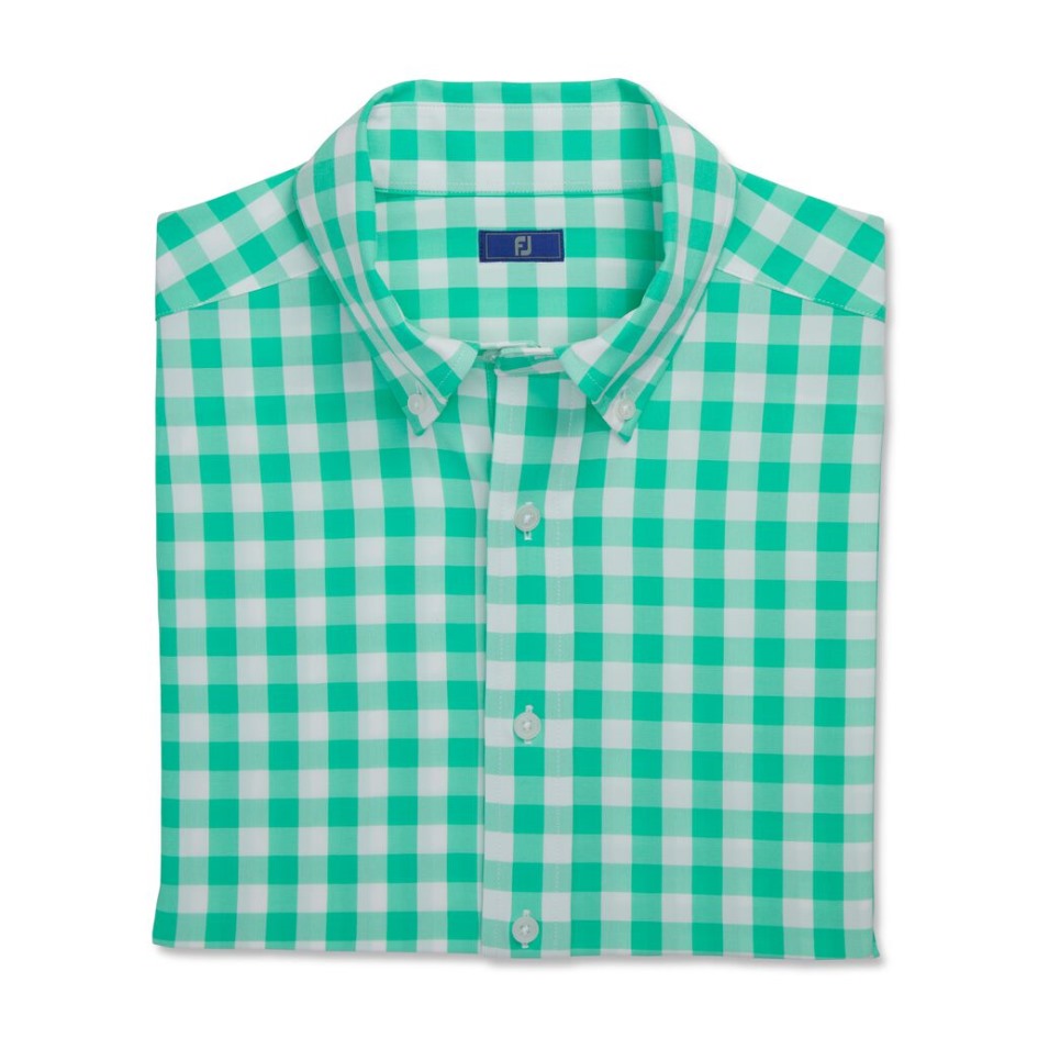 Footjoy Switzerland Hellseegrün-weiß Gewebter Gingham-Stretch