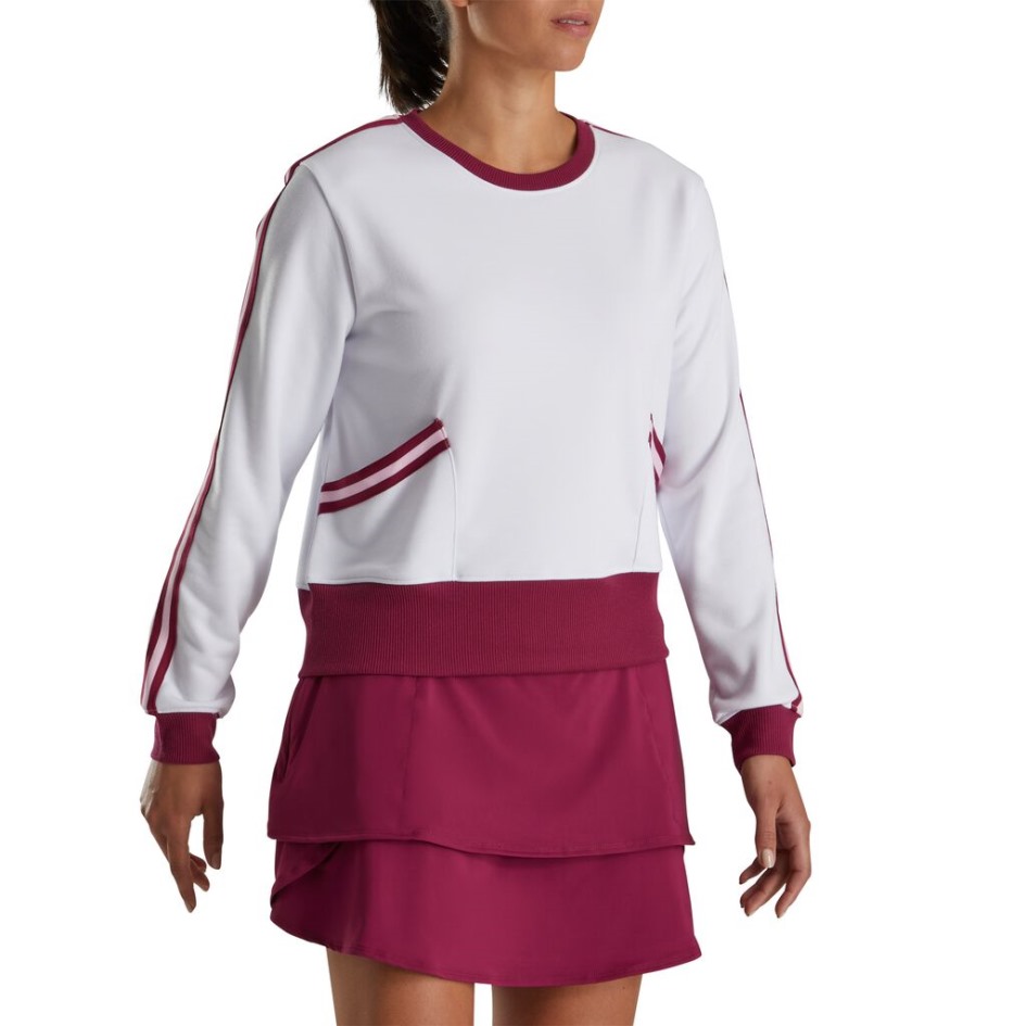 Sweatshirt Mit Rundhalsausschnitt Damen White Footjoy Switzerland