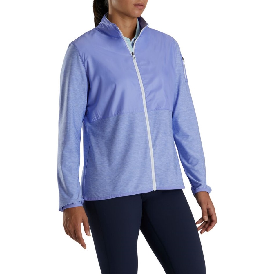 Footjoy Switzerland Violetter Space Dye Midlayer Mit Durchgehendem Reißverschluss Für Damen