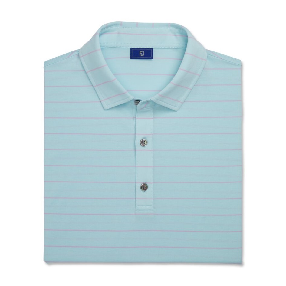 Seafoam-pale Purple Athletischer Schnitt Offen Gestreifter Jersey Stehkragen Footjoy Switzerland
