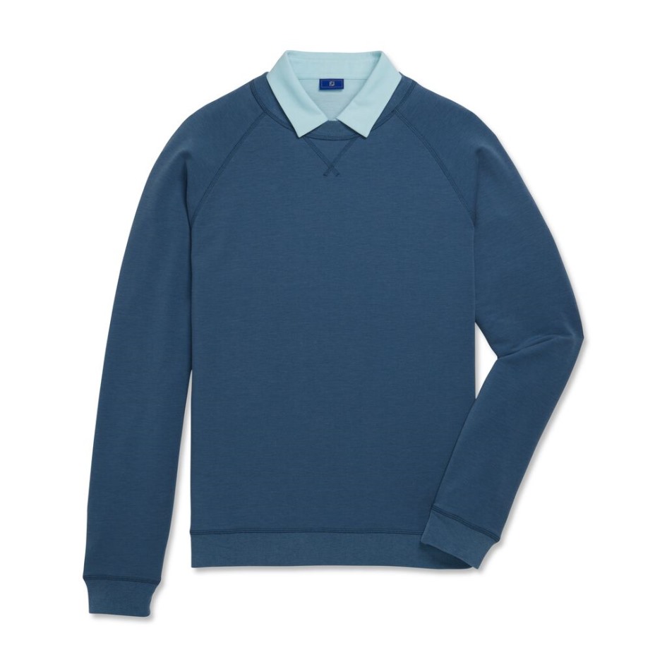 French Terry Mit Rundhalsausschnitt Im Stil Der Vorsaison Footjoy Switzerland Ink Heather