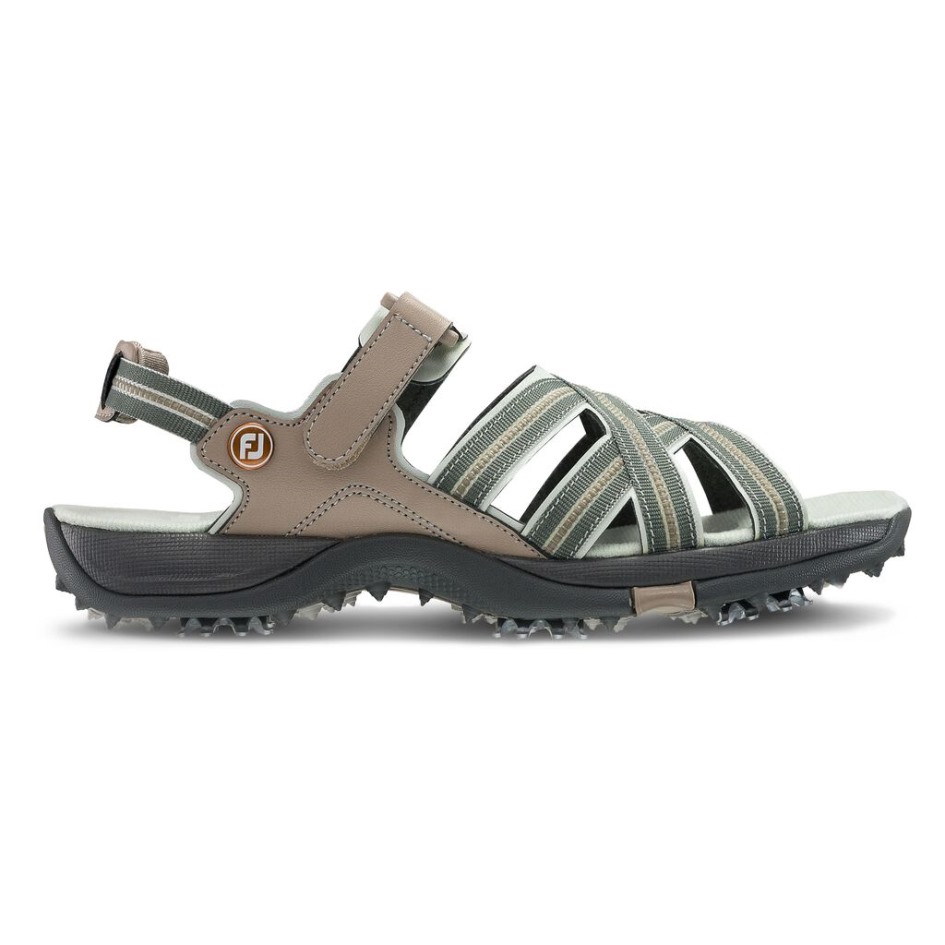 Footjoy Switzerland Golfsandalen Damen-vorsaison Tan-hellgrau