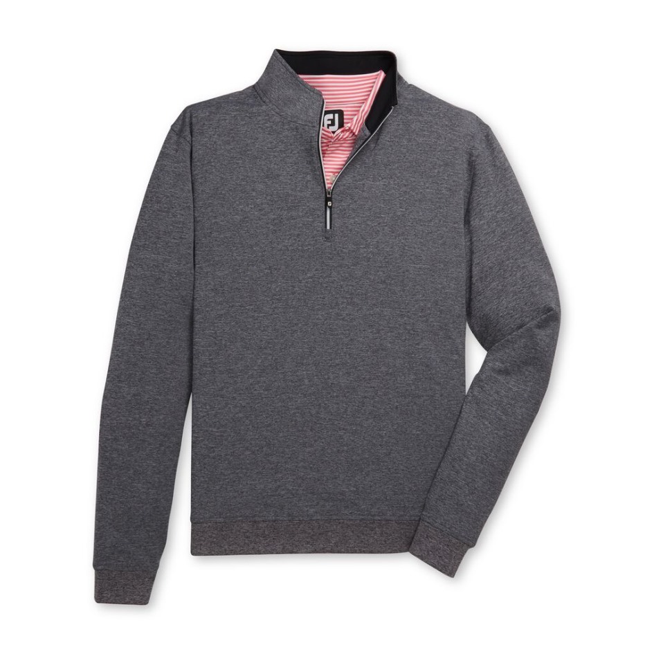Footjoy Switzerland Heather Charcoal Pullover Mit Halbem Reißverschluss