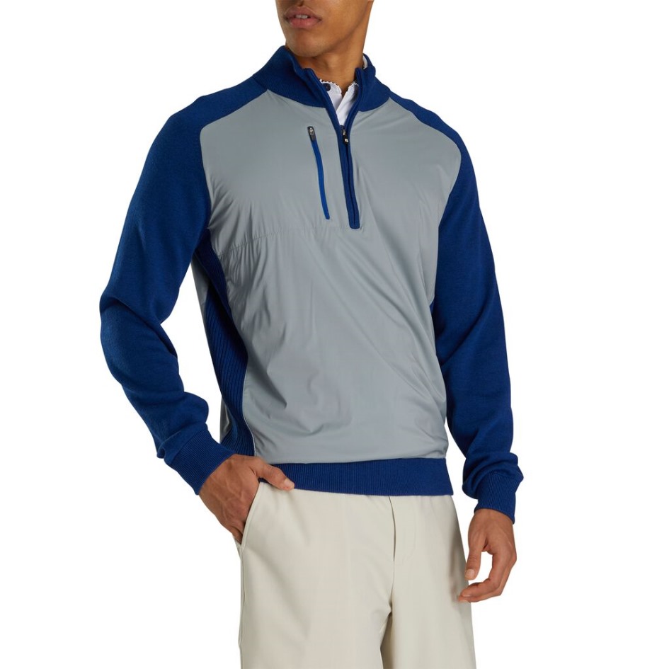Footjoy Switzerland Grau-royal Meliert Tech Pullover