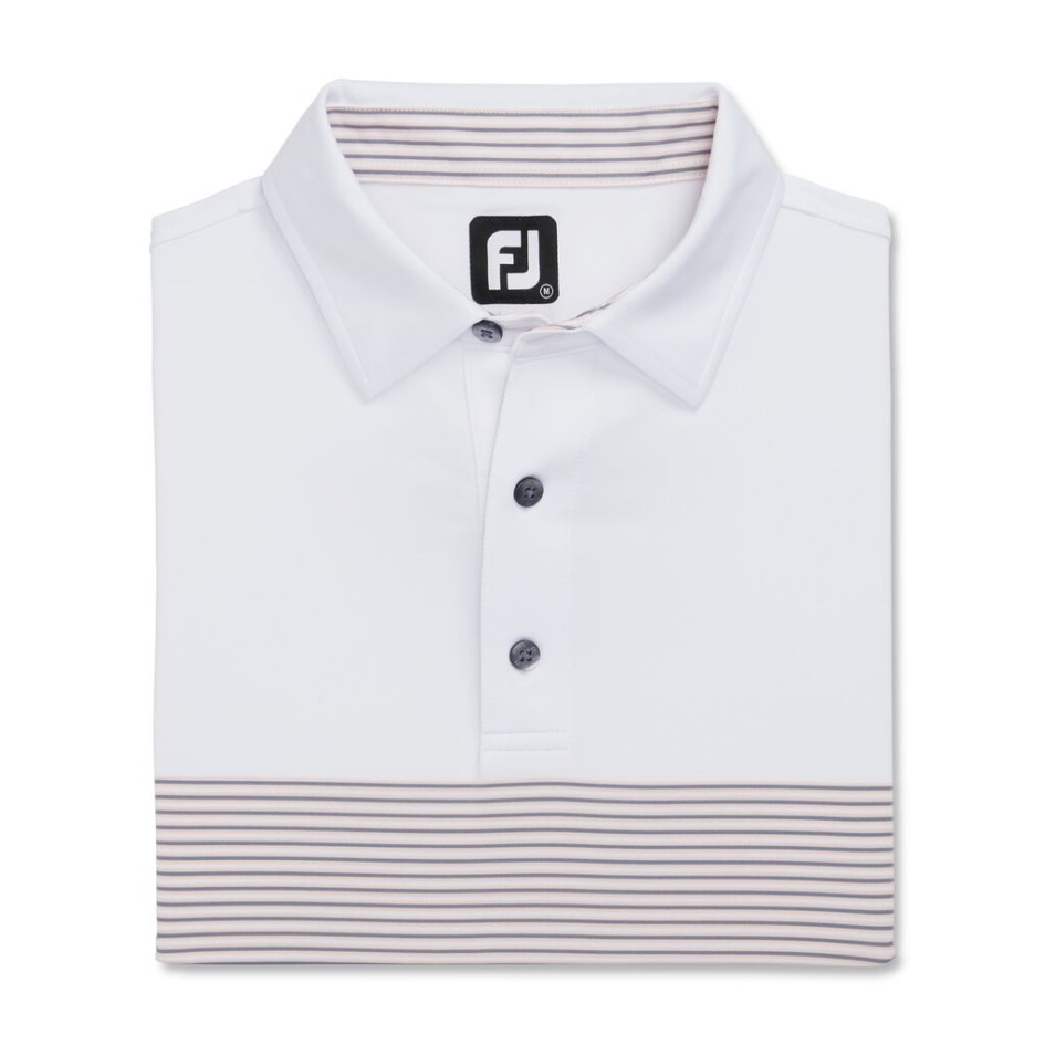 Athletische Passform Color Block Lisle Selbstkragen Footjoy Switzerland White-graphite-quartz Pink