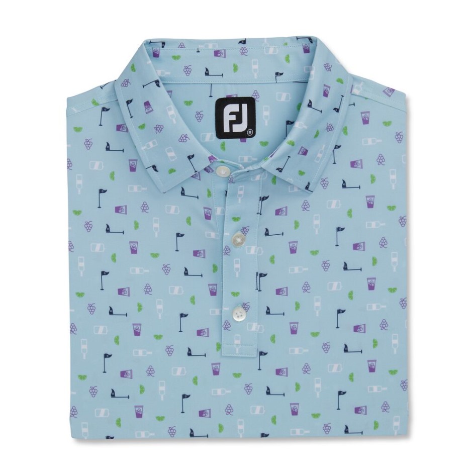 Footjoy Switzerland Hellblauer Selbstkragen Aus Lisle Mit Transfusionsdruck