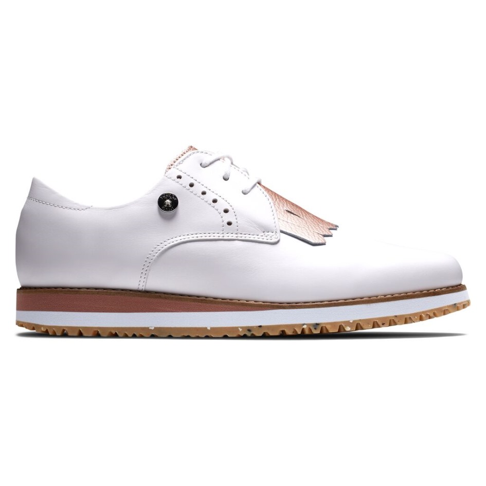 Footjoy Switzerland Sport Retro - Kiltie Damen-vorsaison Stil Weiß-rose