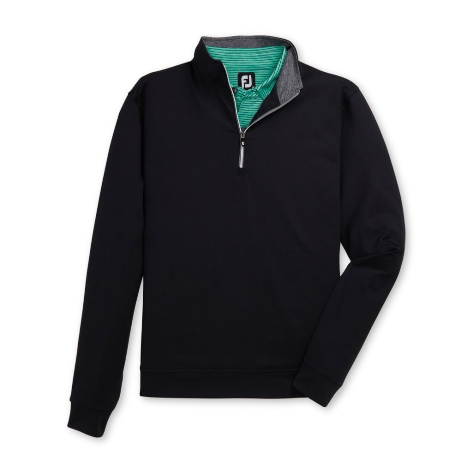 Schwarzer Pullover Mit Halbem Reißverschluss Footjoy Switzerland