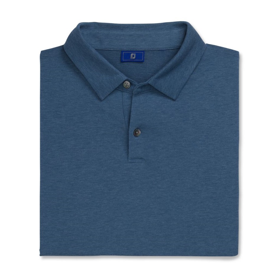 Footjoy Switzerland Athletisch Geschnittener Fester Jersey Mit Selbstkragen Storm Heather
